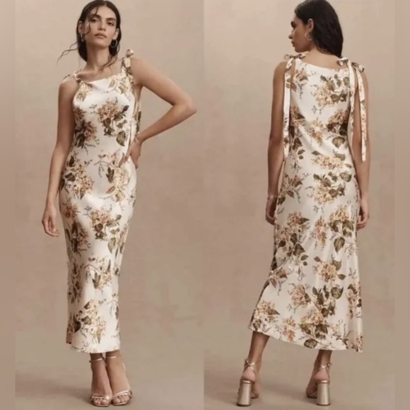 Reformation Dresses & Skirts - NWT Reformation Aden Dress Floral Print In NEUTRAL MOTIF Sz 8